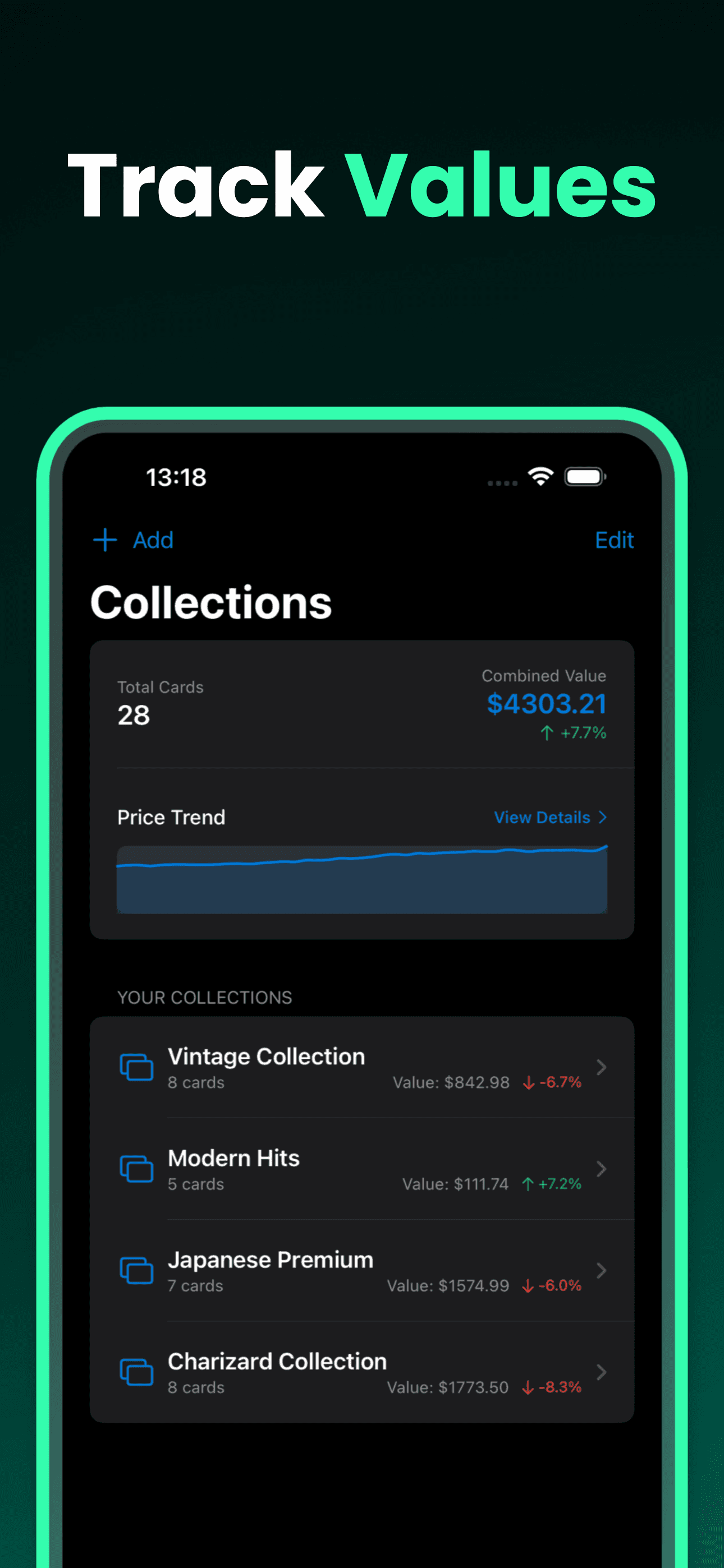 TCG Card Scanner - Track Values